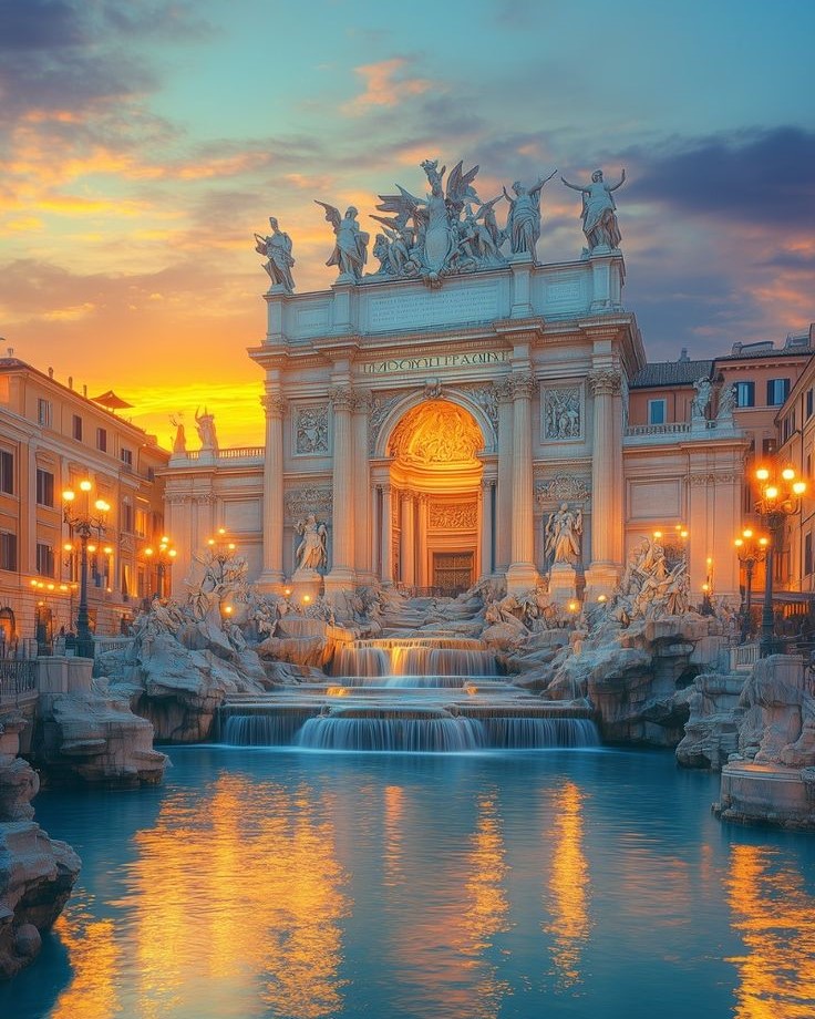 Twilight-Magic-at-Trevi-Fountain-Roma-Italia-A-Golden-Hour-View